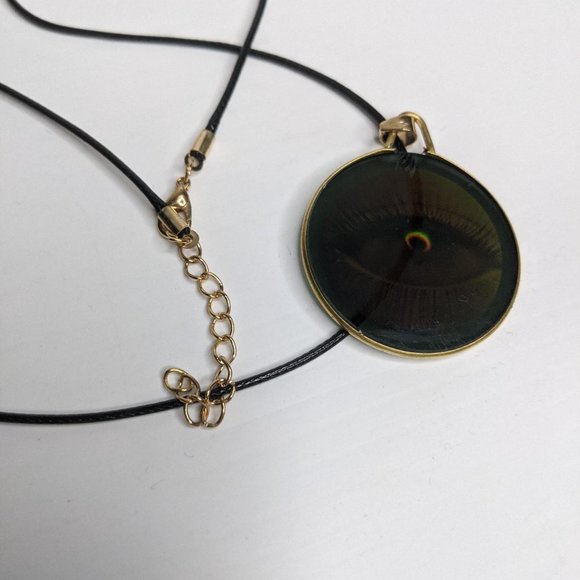 90s style holographic human eye glass pendant necklace - Picture 3 of 4